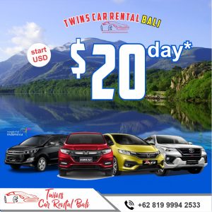 TwinsSewaMobil.com menyediakan jasa sewa mobil matic lepas kunci paling murah di Bali, mulai dari Rp. 200.000/24 Jam atau setara dengan Rp. 8.000/jam. Bali memiliki berbagai destinasi wisata yang sangat indah dan juga beragam aktivitas menarik yang bisa mengisi waktu liburan anda.